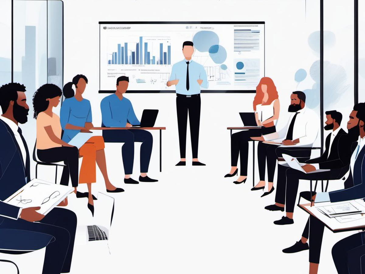 Illustration of integrated enterprise software dashboard